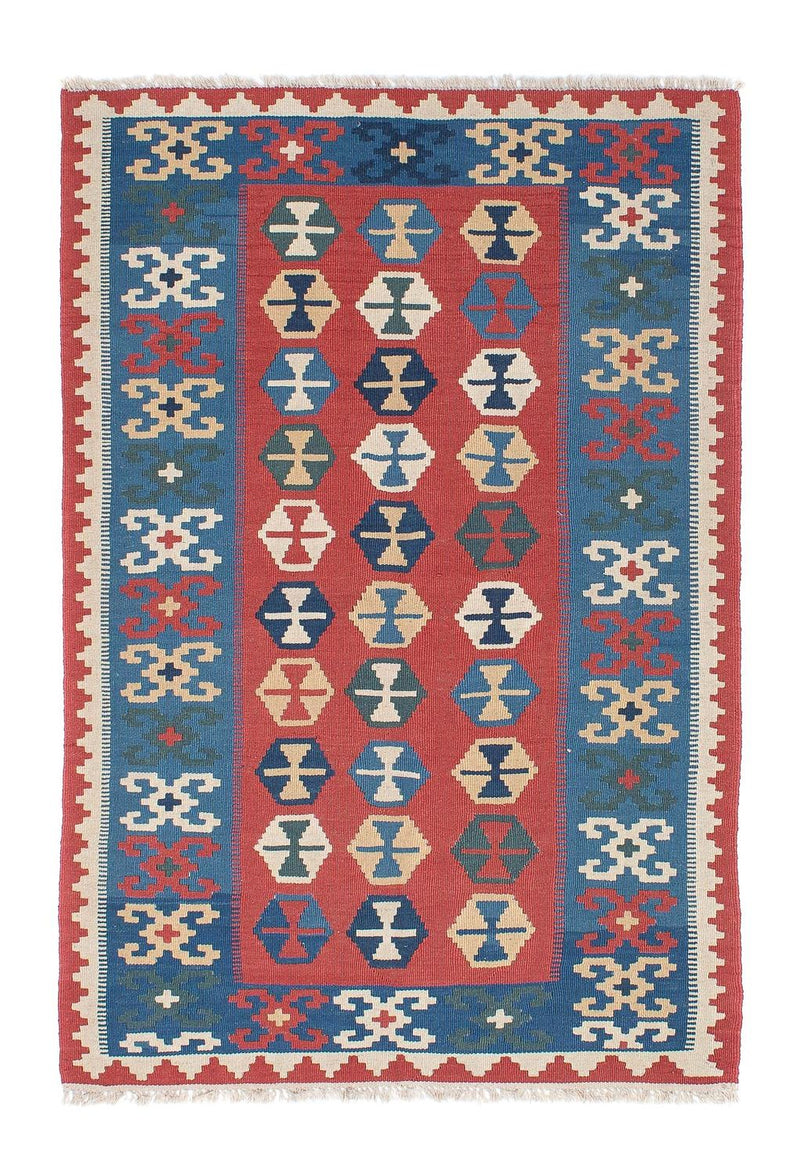Kelim Carpet - orientalisk matta - 167 x 113 cm - blå