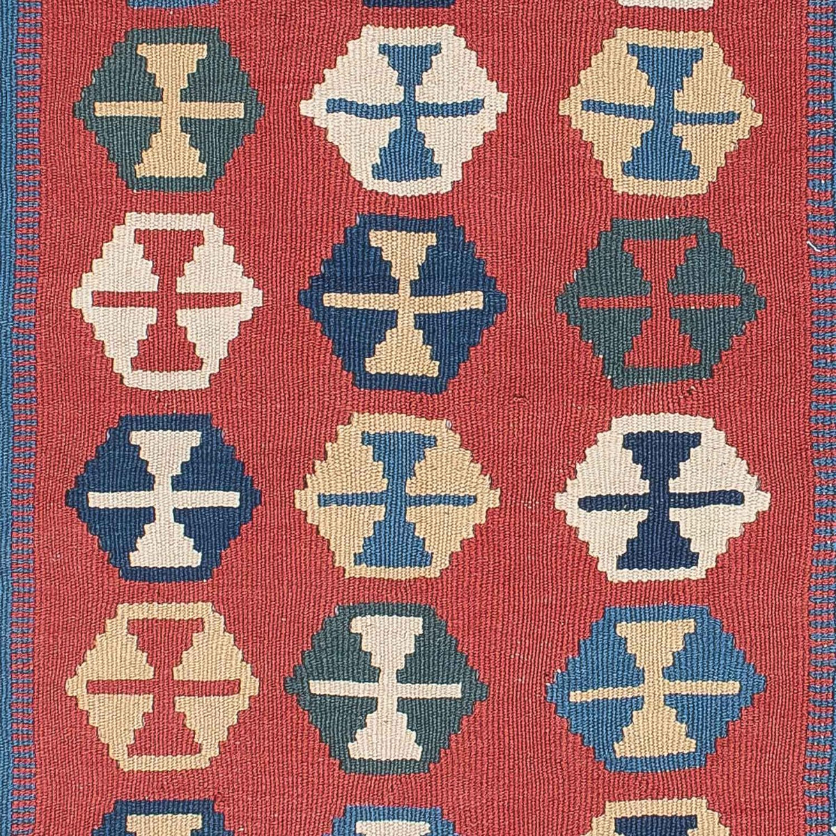 Kelim Carpet - orientalisk matta - 167 x 113 cm - blå
