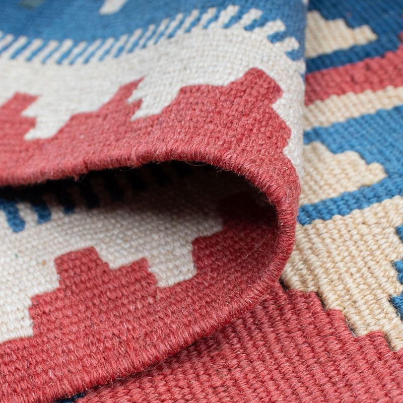 Kelim Carpet - orientalisk matta - 167 x 113 cm - blå