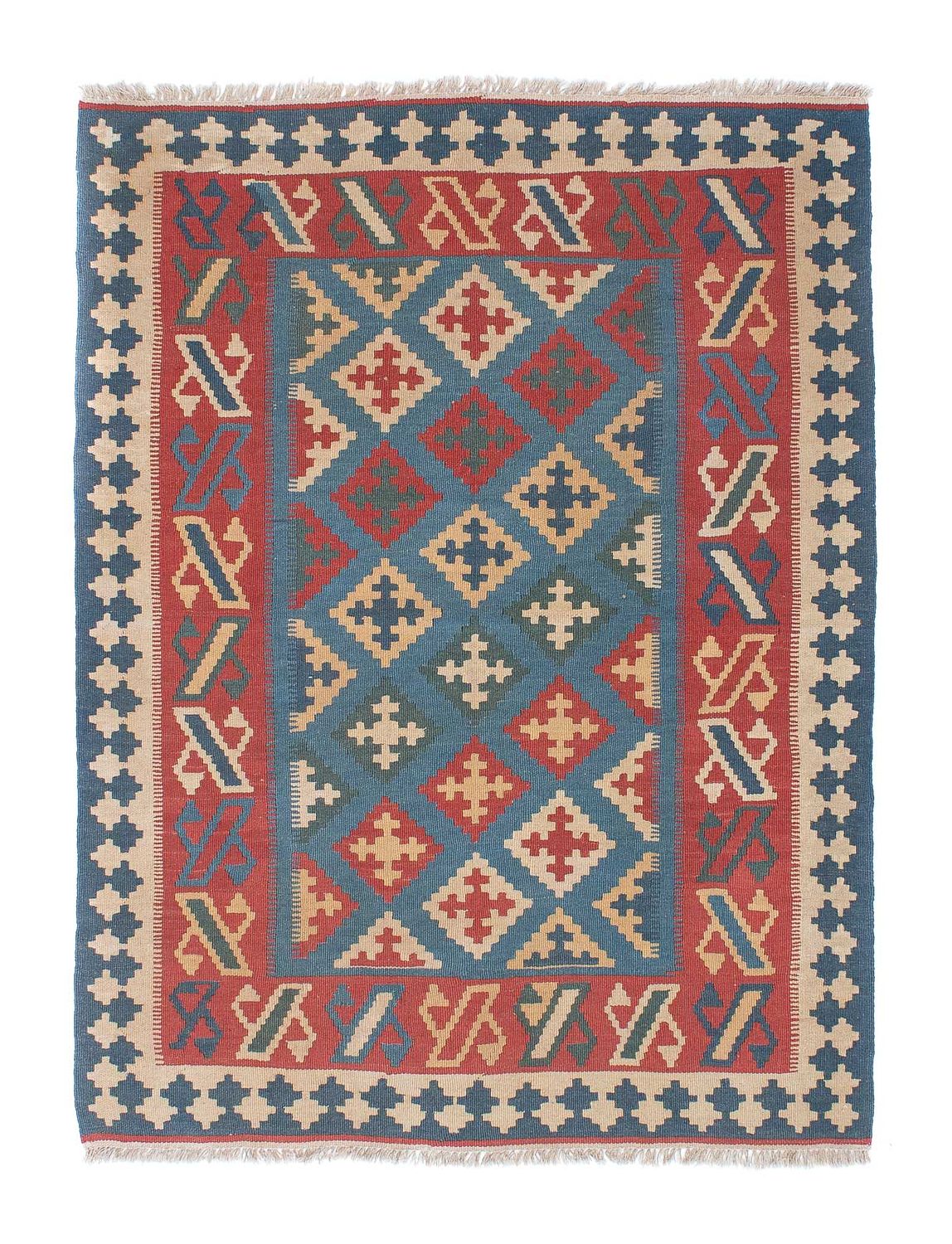 Kelim Carpet - orientalisk matta - 178 x 128 cm - blå