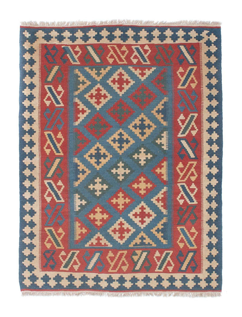 Kelim Carpet - orientalisk matta - 178 x 128 cm - blå