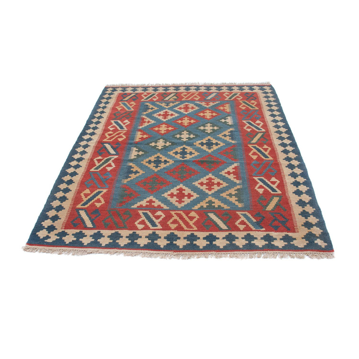 Kelim Carpet - orientalisk matta - 178 x 128 cm - blå