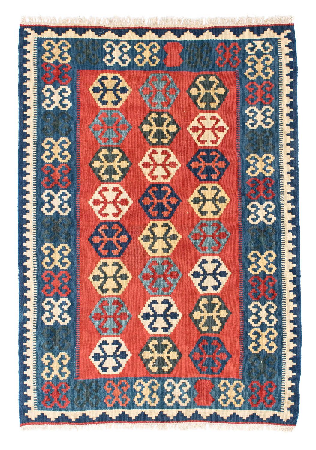 Kelim Carpet - orientalisk matta - 152 x 106 cm - röd