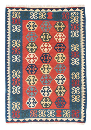 Kelim Carpet - orientalisk matta - 152 x 106 cm - röd