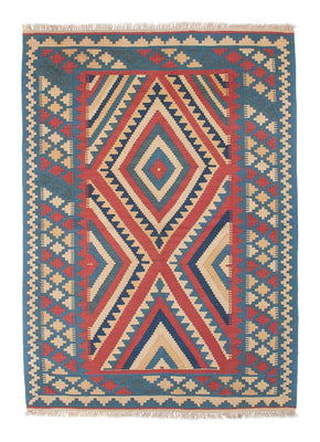 Kelim Carpet - orientalisk matta - 155 x 117 cm - blå