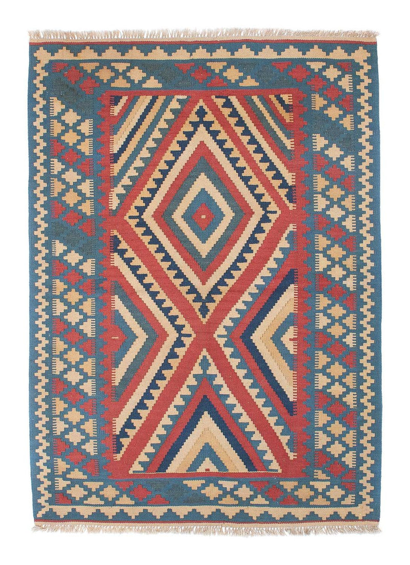 Kelim Carpet - orientalisk matta - 155 x 117 cm - blå