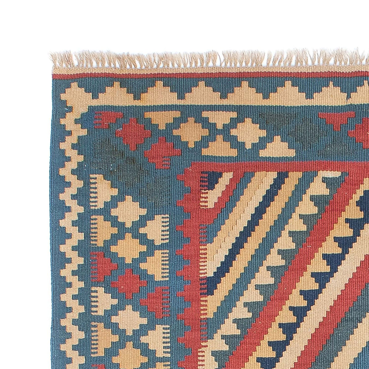 Kelim Carpet - orientalisk matta - 155 x 117 cm - blå