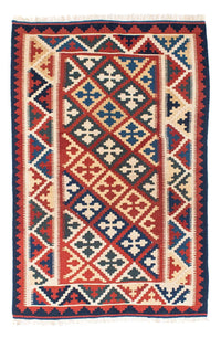 Kelim Carpet - orientalisk matta - 160 x 112 cm - röd