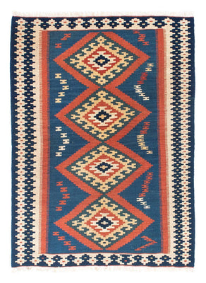 Kelim Carpet - orientalisk matta - 143 x 108 cm - blå