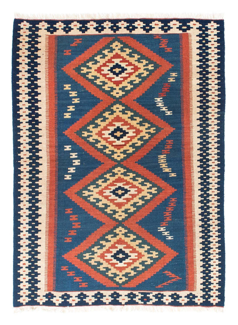 Kelim Carpet - orientalisk matta - 143 x 108 cm - blå