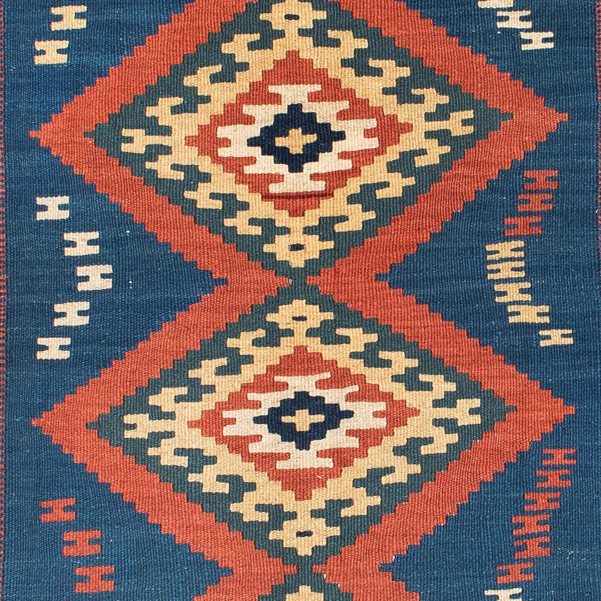 Kelim Carpet - orientalisk matta - 143 x 108 cm - blå