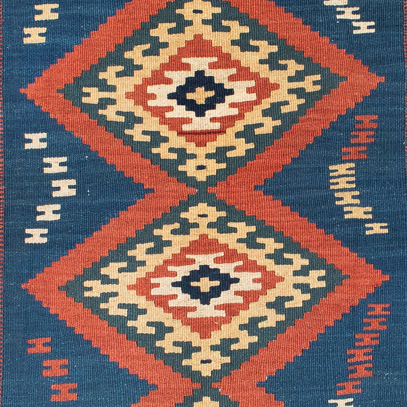 Kelim Carpet - orientalisk matta - 143 x 108 cm - blå
