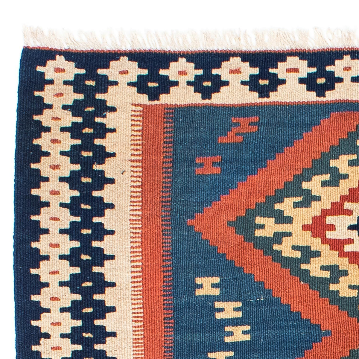 Kelim Carpet - orientalisk matta - 143 x 108 cm - blå