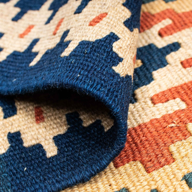 Kelim Carpet - orientalisk matta - 143 x 108 cm - blå