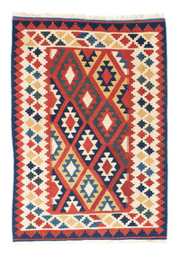 Kelim Carpet - orientalisk matta - 145 x 100 cm - röd