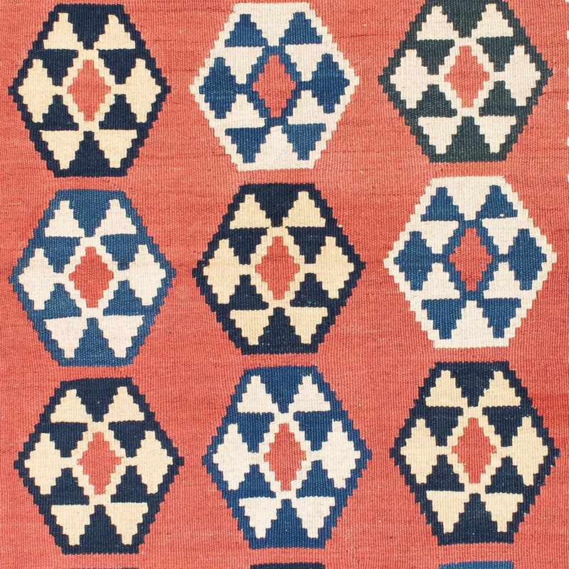 Kelim Carpet - orientalisk matta kvadrat  - 148 x 121 cm - rost