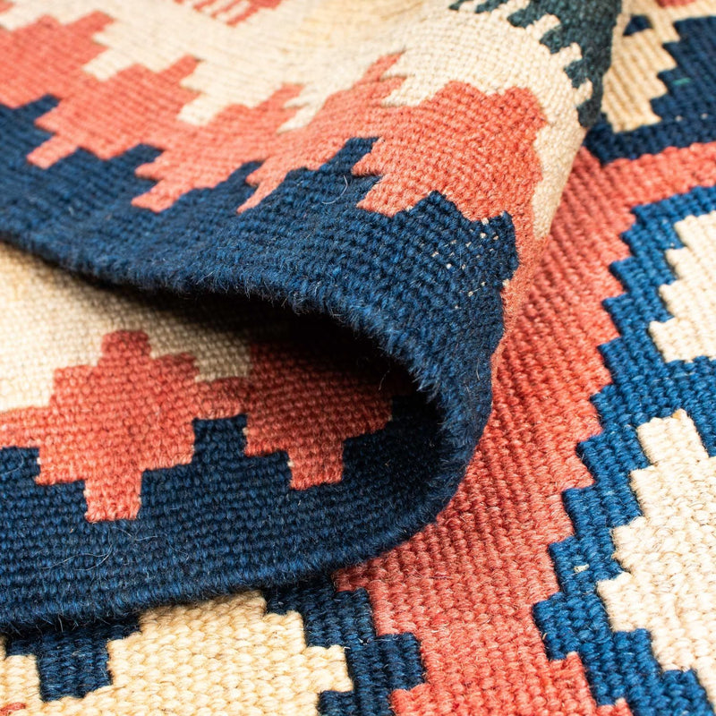 Kelim Carpet - orientalisk matta kvadrat  - 148 x 121 cm - rost