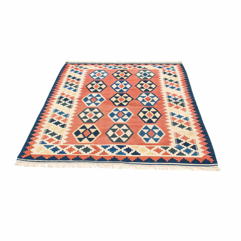 Kelim Carpet - orientalisk matta kvadrat  - 148 x 121 cm - rost