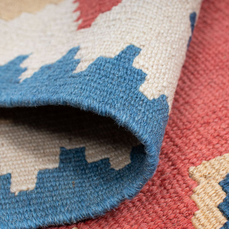 Kelim Carpet - orientalisk matta - 180 x 120 cm - mörkröd