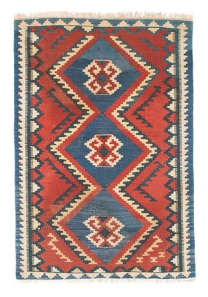Kelim Carpet - orientalisk matta - 156 x 98 cm - rost