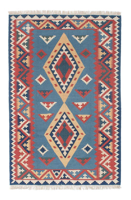 Kelim Carpet - orientalisk matta - 183 x 121 cm - blå