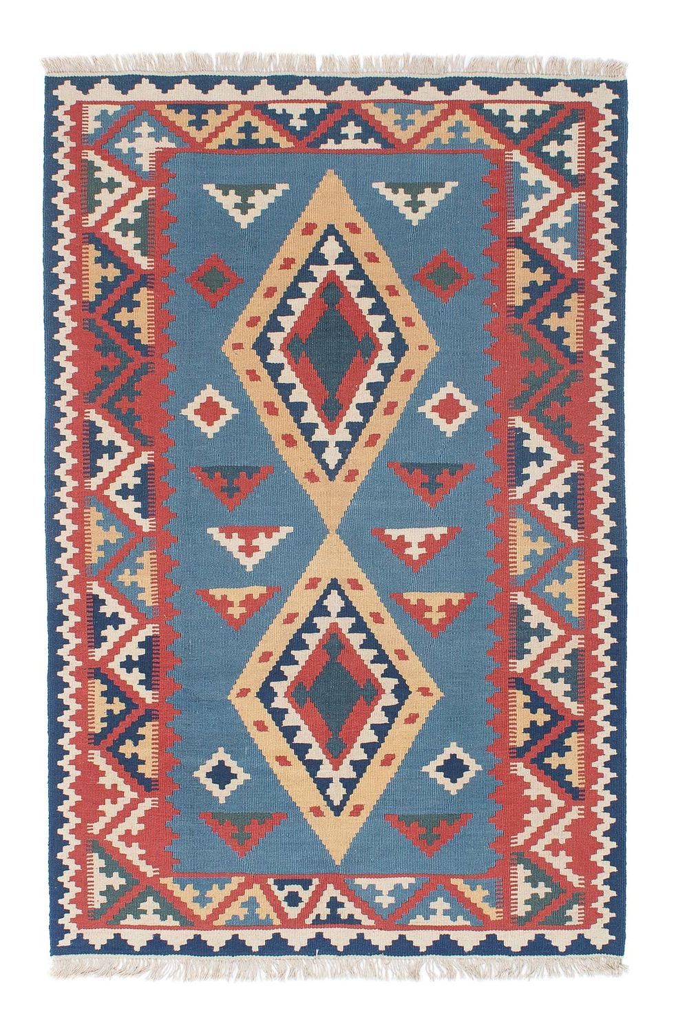 Kelim Carpet - orientalisk matta - 183 x 121 cm - blå