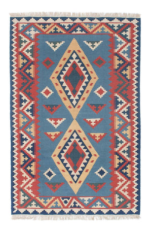 Kelim Carpet - orientalisk matta - 183 x 121 cm - blå