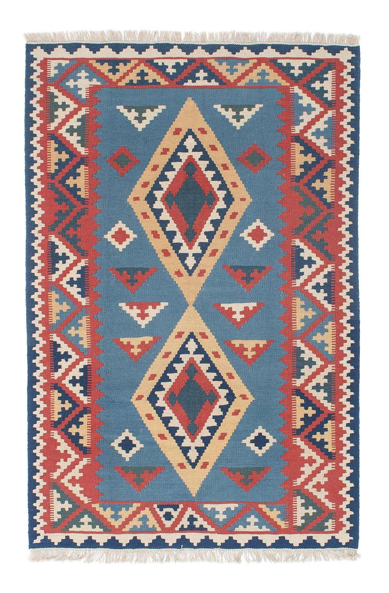Kelim Carpet - orientalisk matta - 183 x 121 cm - blå
