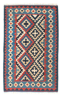 Kelim Carpet - orientalisk matta - 160 x 103 cm - blå
