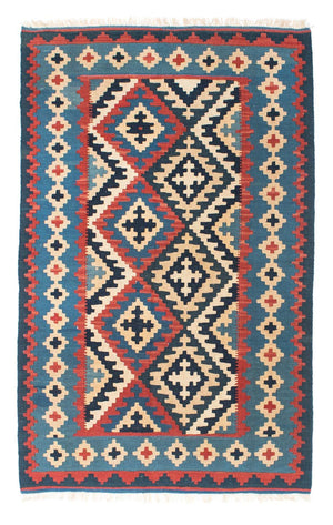 Kelim Carpet - orientalisk matta - 160 x 103 cm - blå
