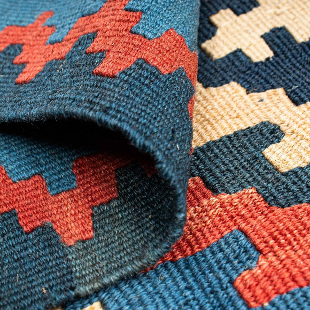 Kelim Carpet - orientalisk matta - 160 x 103 cm - blå