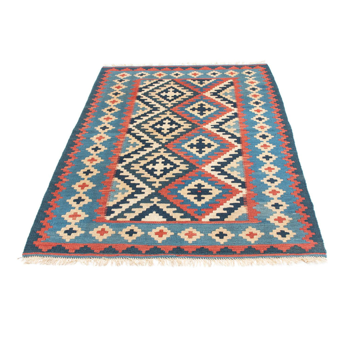 Kelim Carpet - orientalisk matta - 160 x 103 cm - blå