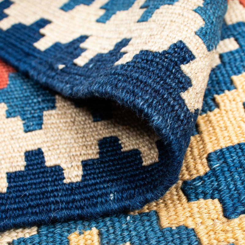 Kelim Carpet - orientalisk matta - 170 x 115 cm - blå