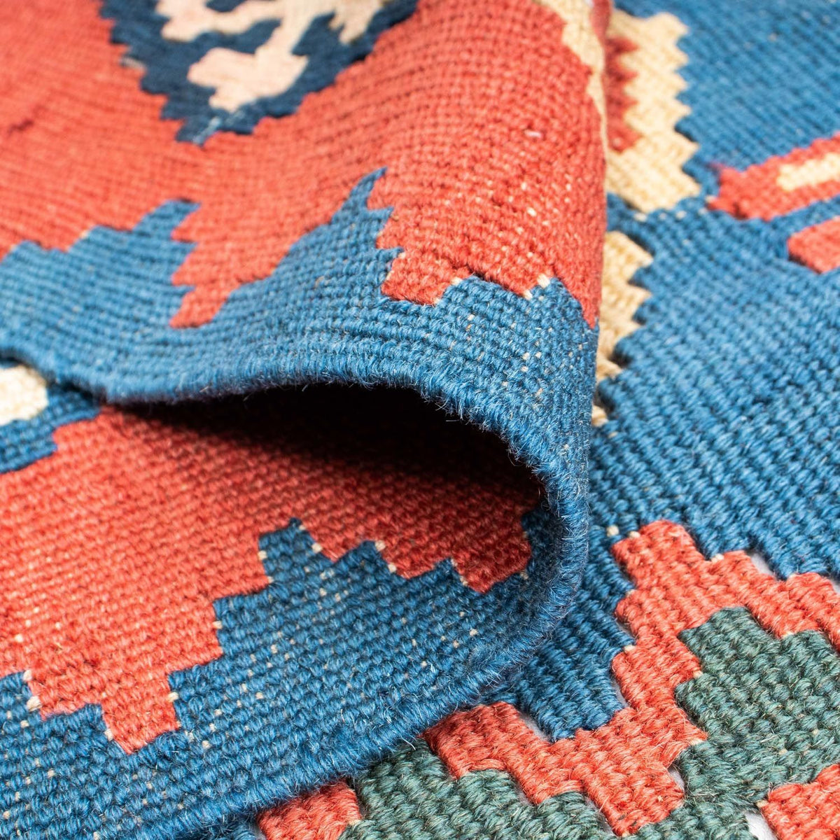 Kelim Carpet - orientalisk matta - 177 x 116 cm - blå