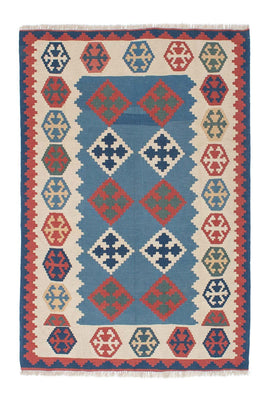 Kelim Carpet - orientalisk matta - 168 x 115 cm - blå