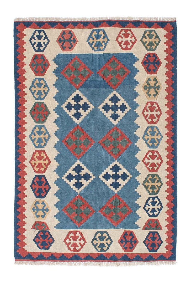 Kelim Carpet - orientalisk matta - 168 x 115 cm - blå
