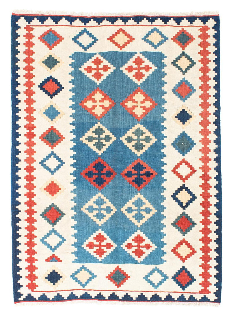 Kelim Carpet - orientalisk matta - 168 x 122 cm - blå