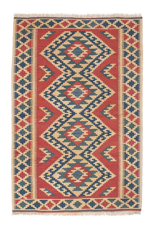 Kelim Carpet - orientalisk matta - 150 x 100 cm - flerfärgad
