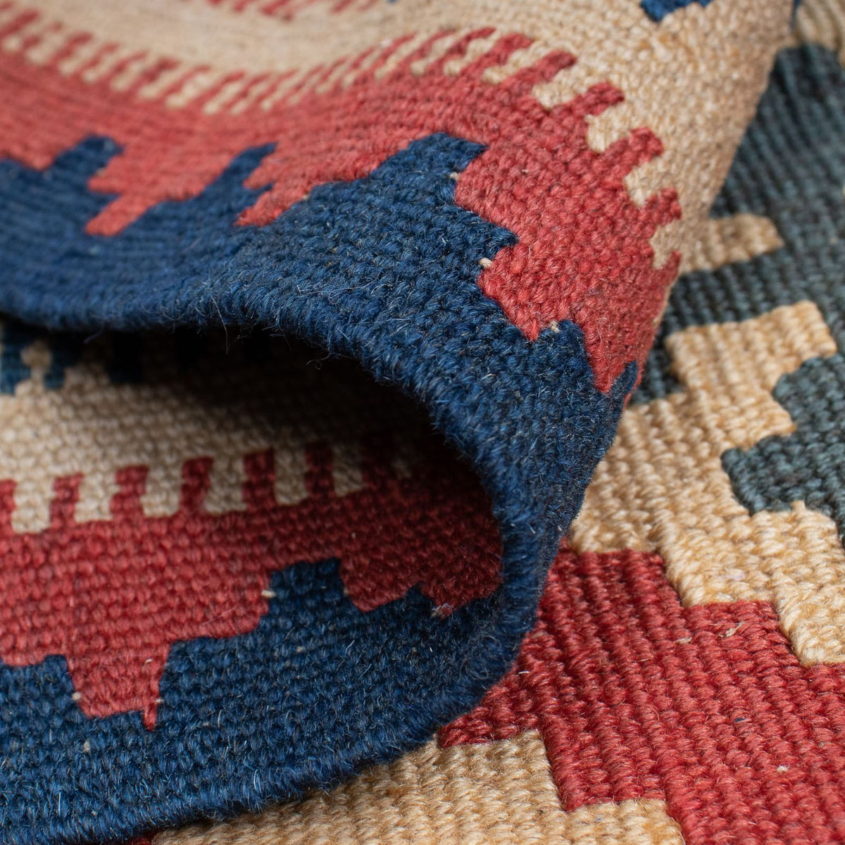 Kelim Carpet - orientalisk matta - 143 x 117 cm - flerfärgad