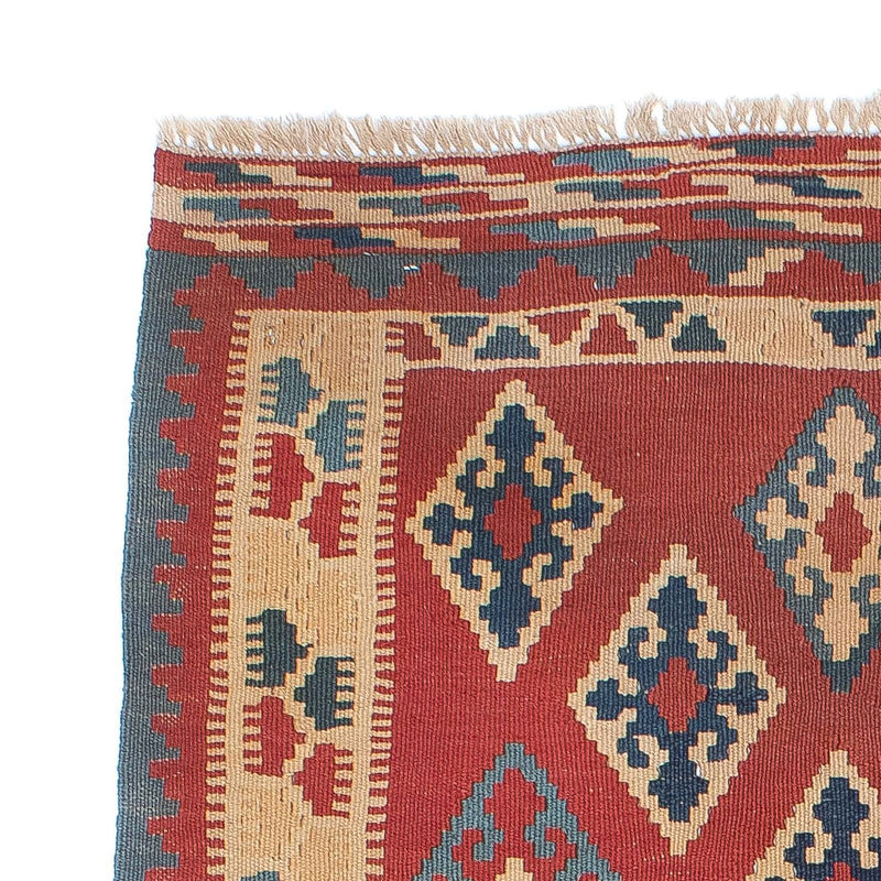 Kelim Carpet - orientalisk matta - 161 x 96 cm - mörkröd