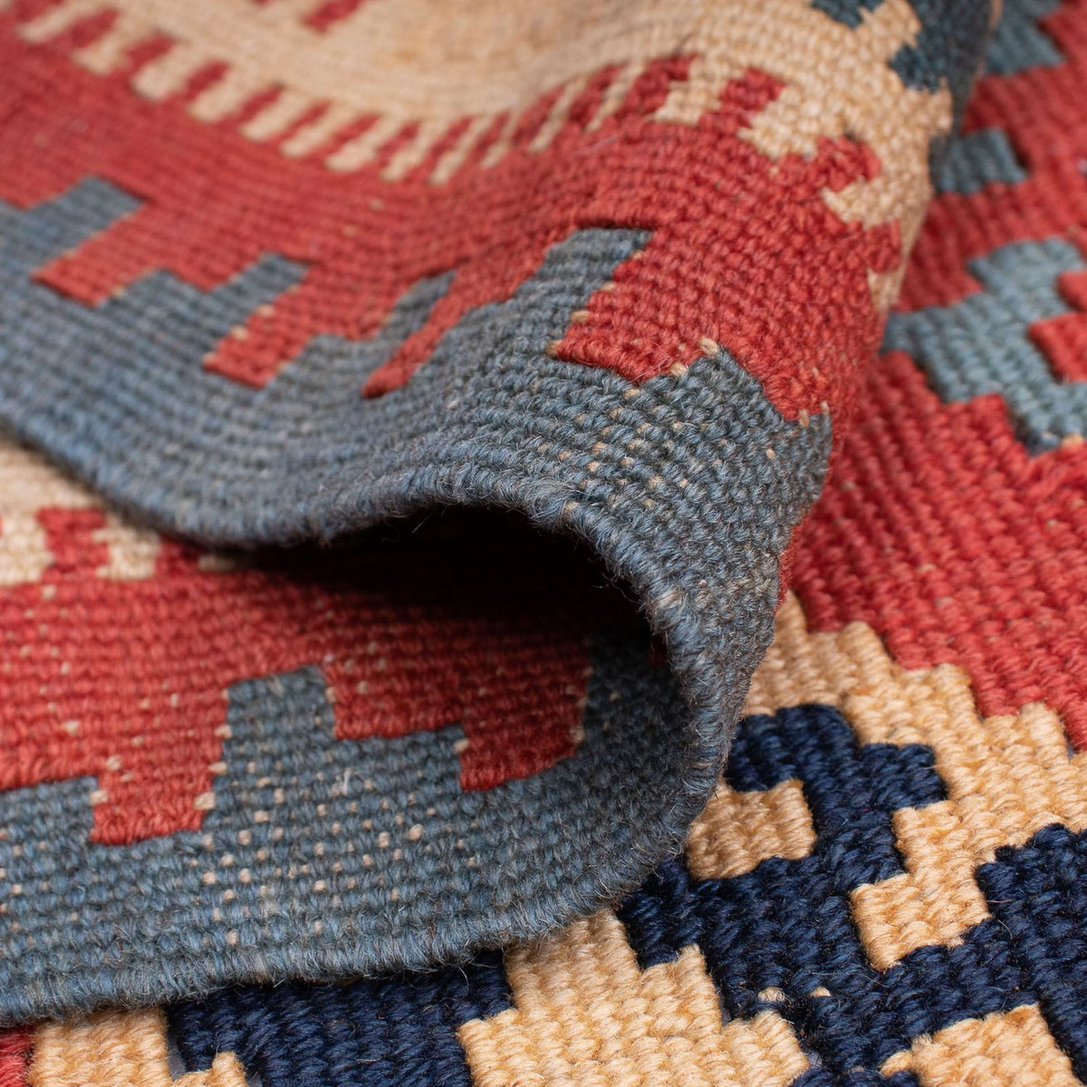 Kelim Carpet - orientalisk matta - 161 x 96 cm - mörkröd