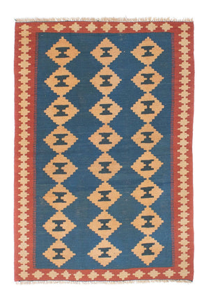 Kelim Carpet - orientalisk matta - 149 x 98 cm - blå