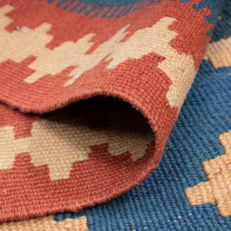 Kelim Carpet - orientalisk matta - 149 x 98 cm - blå