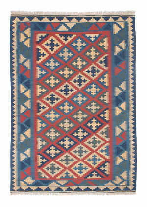 Kelim Carpet - orientalisk matta - 150 x 102 cm - flerfärgad