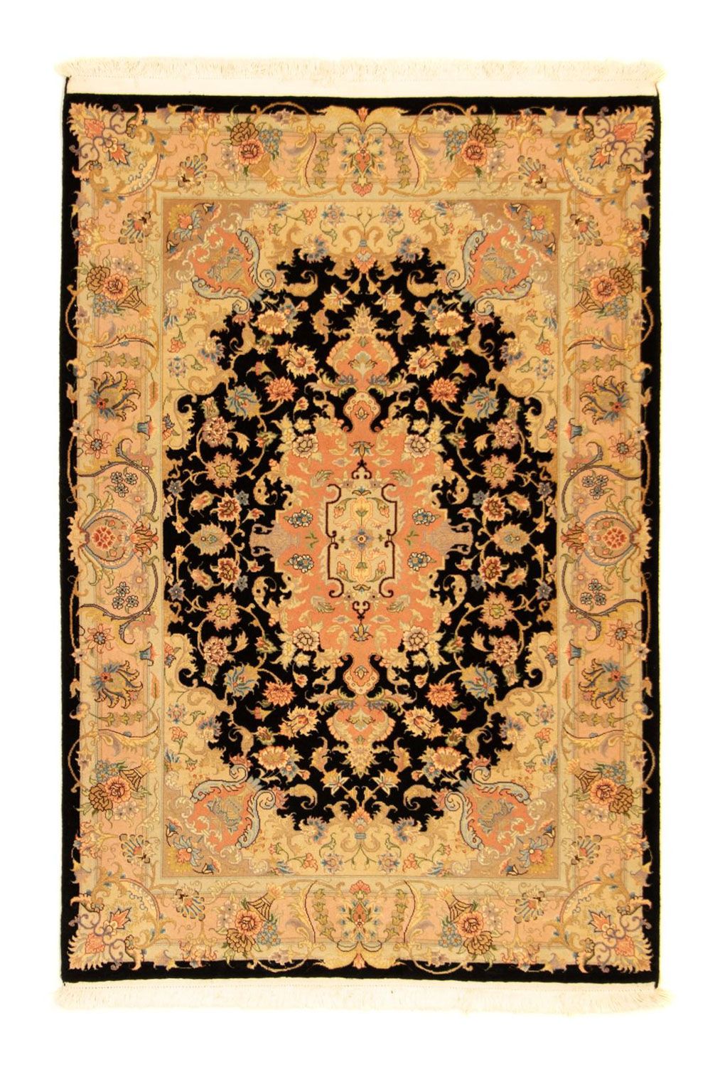 Persisk matta - Tabriz - Royal - 151 x 103 cm - svart