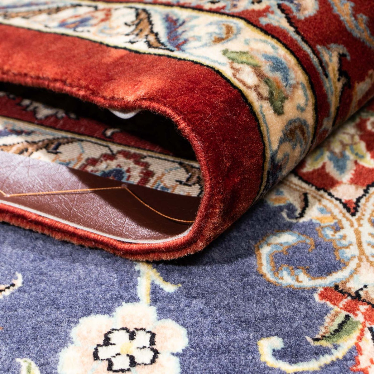 Persisk matta - Ghom - 193 x 133 cm - mörkblå