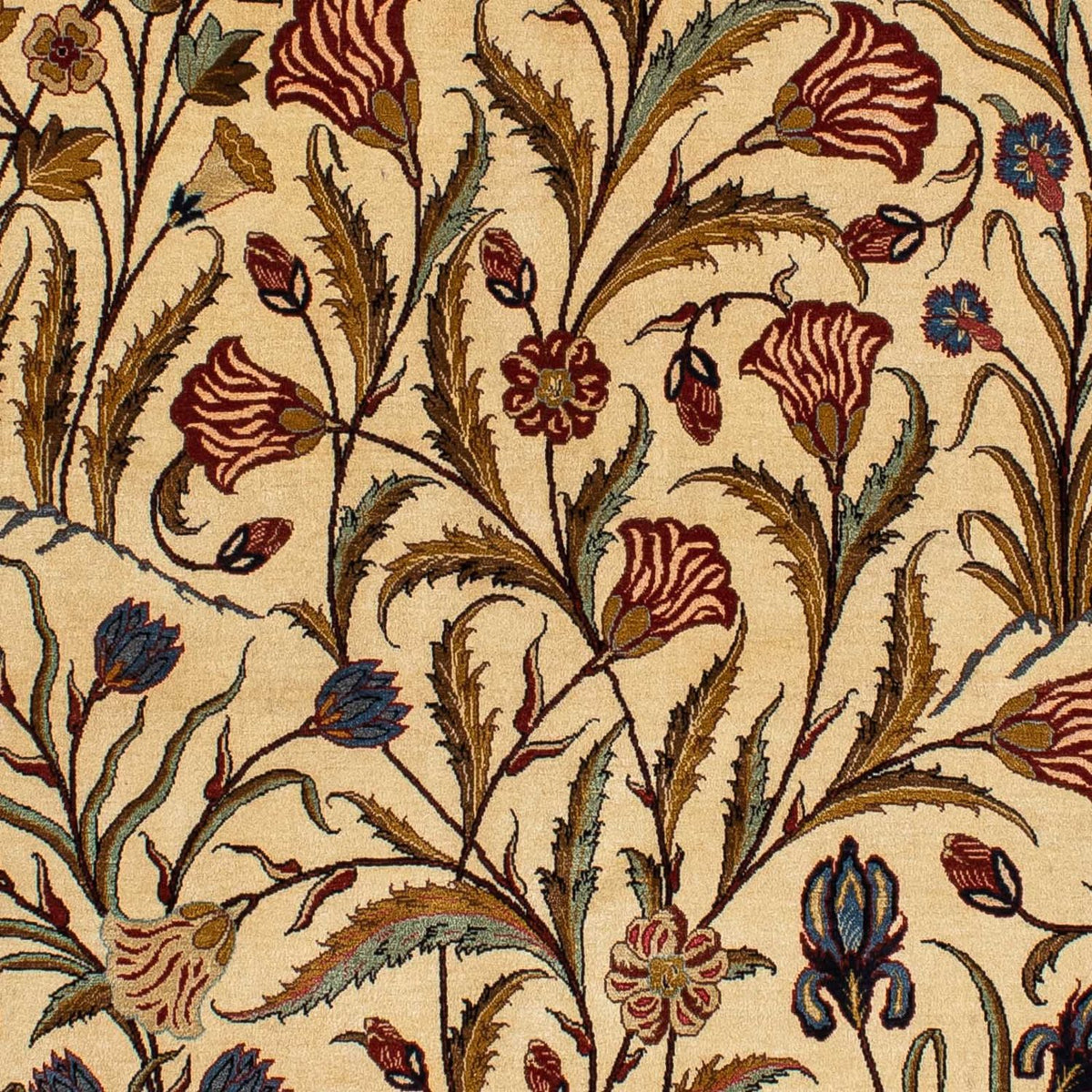 Persisk matta - Ghom - 206 x 142 cm - ljusbrun