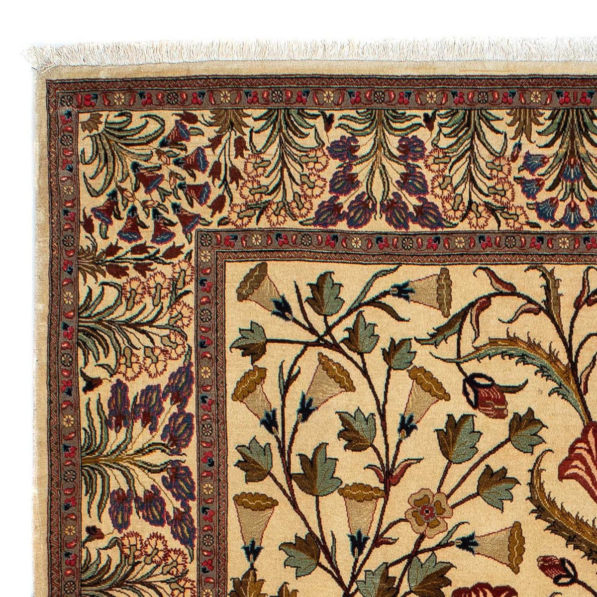 Persisk matta - Ghom - 206 x 142 cm - ljusbrun