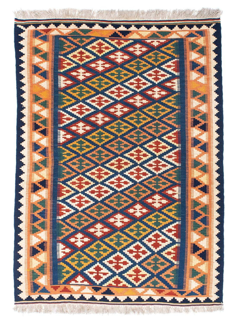 Kelim Carpet - orientalisk matta - 156 x 110 cm - blå