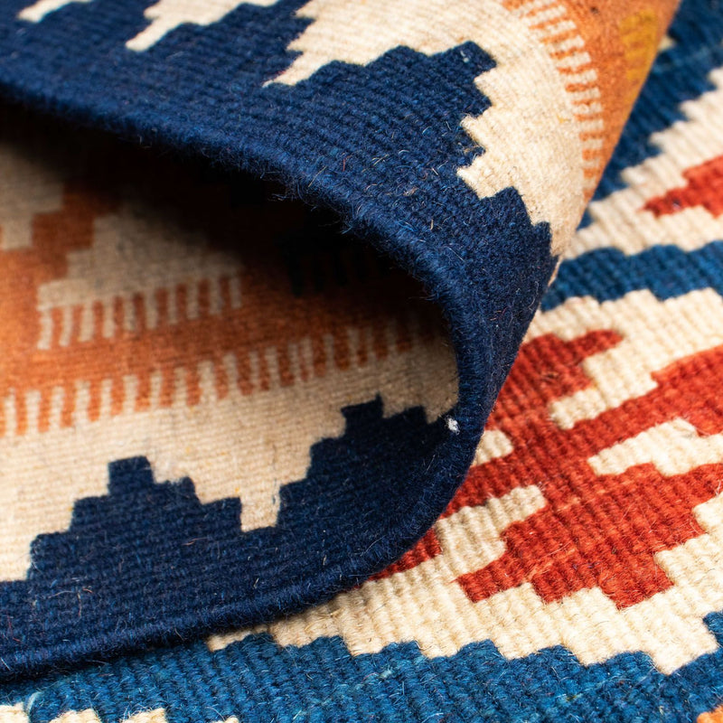 Kelim Carpet - orientalisk matta - 156 x 110 cm - blå